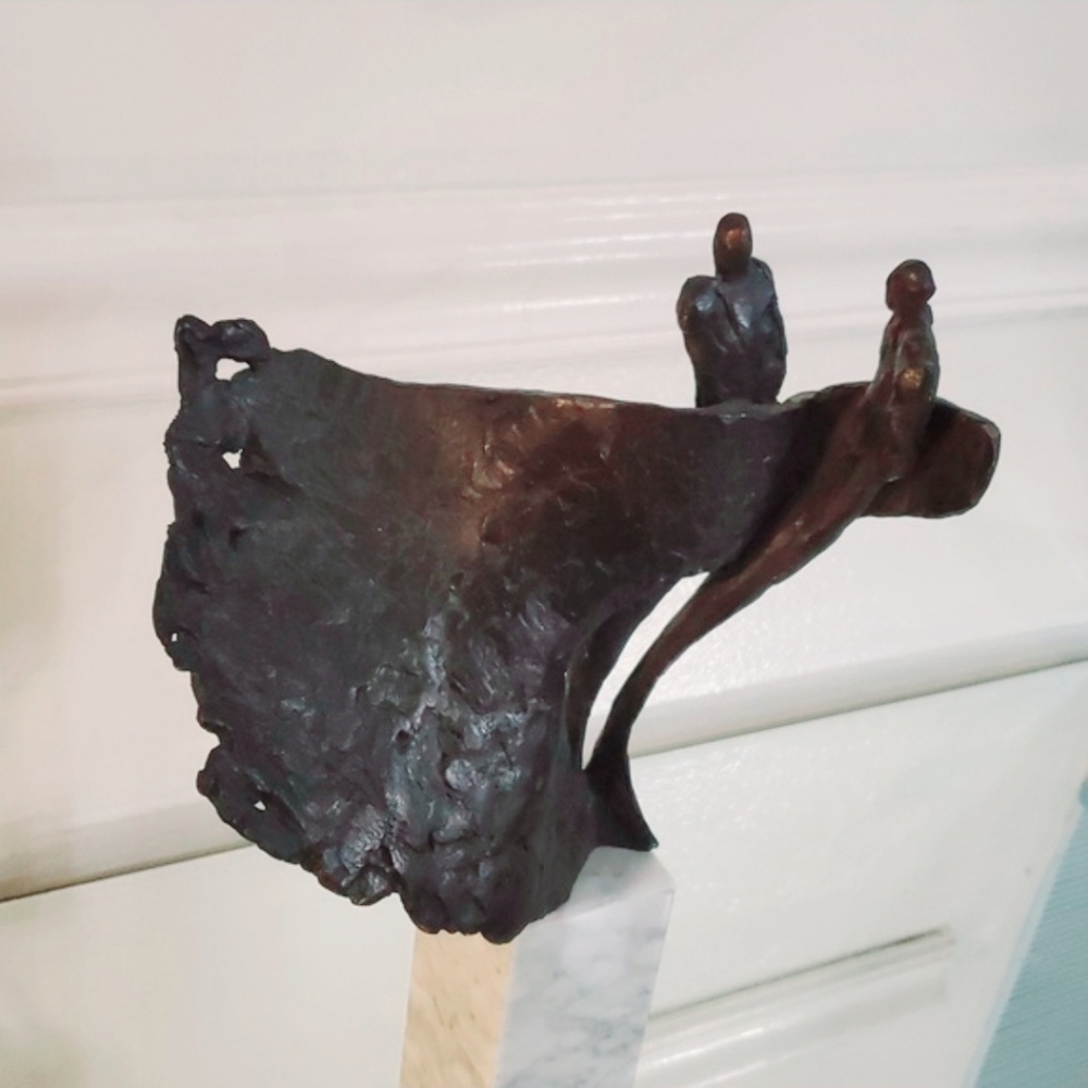 RARE Exquisite Bernadette Leijdekkers Bronze&Marble Sculpture Title "Dance" - Picture 6 of 13